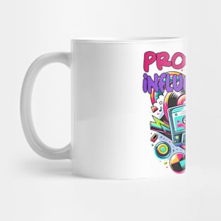 Electrifying 80s Beat: Cassette Tape & Neon Splendor Mug